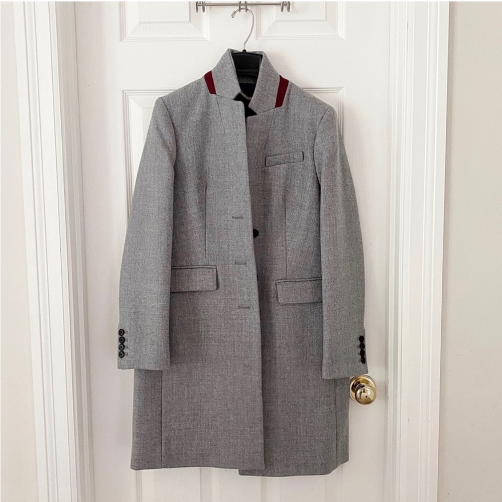 😍 J. Crew Regent Topcoat Coat Double Serge Wool‎ Light Heather Gray 2